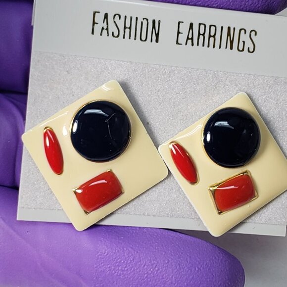 Elegant Square Teardrop Earrings | Colorful 0.9-Inch | Women’s Fashion Jewelry - Picture 3 of 6